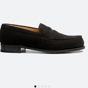 JM WESTON MEN BLACK SUEDE LOAFERS 9D